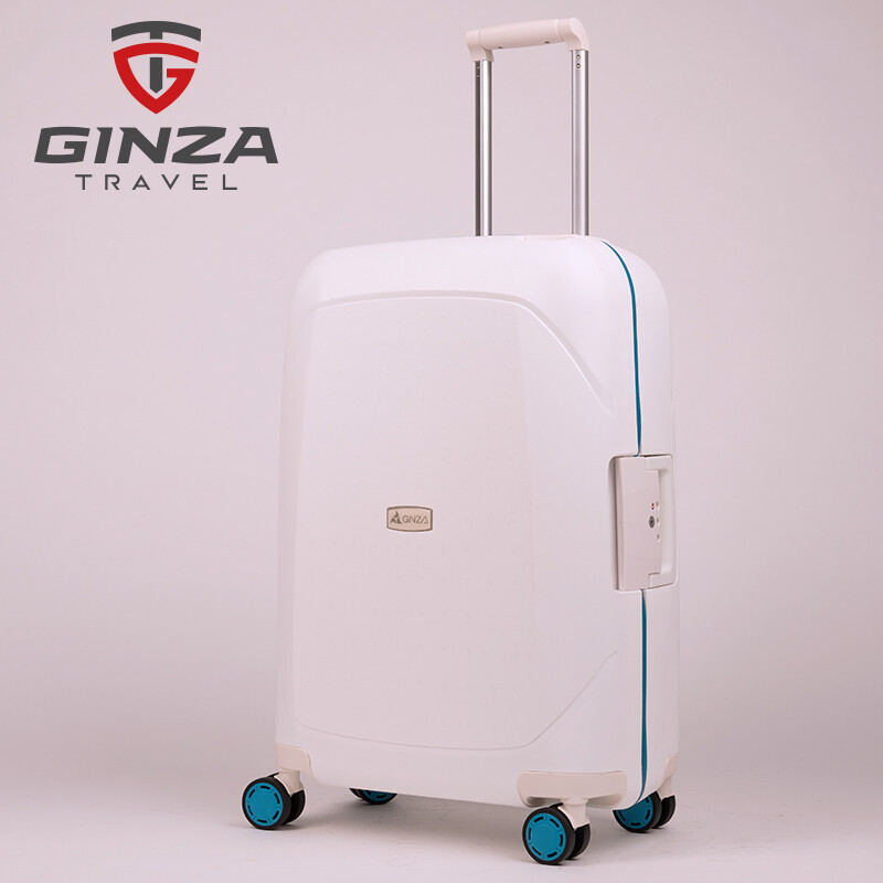 銀座PP防刮材質拉桿箱20旅行箱24托運密碼行李箱28英寸萬向輪男女 箱包皮箱箱子拖箱拉箱 【P7007】灰色 24寸(大多數情況下使用)